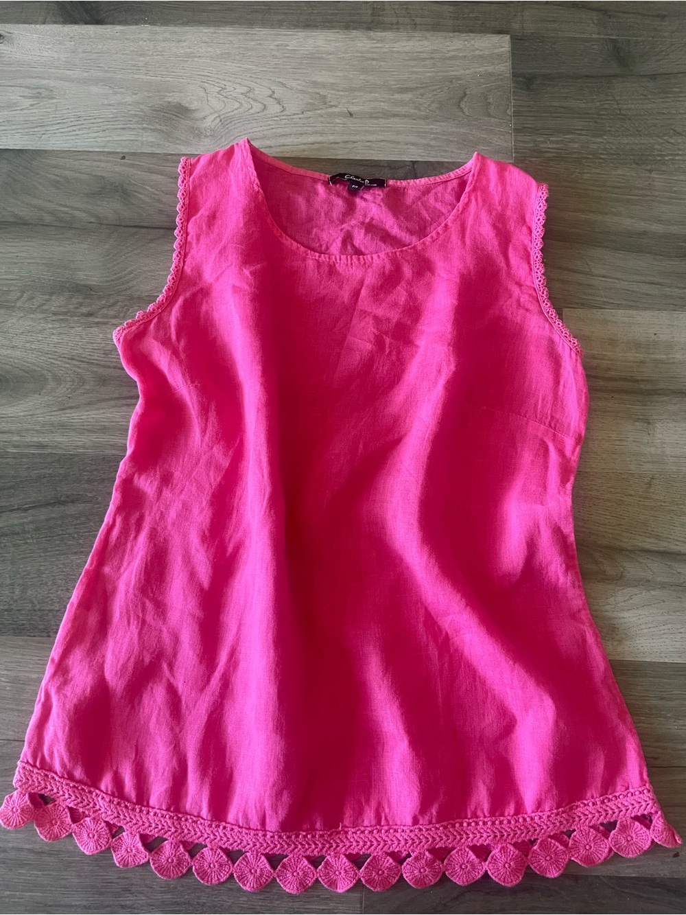 CHARLIE B Hot Pink Linen Sleeveless Tank
